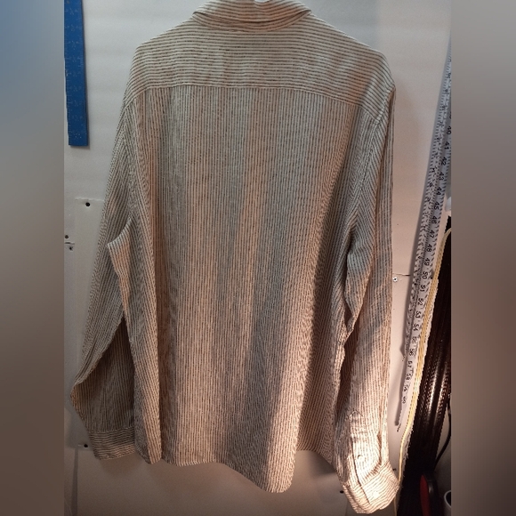 Perry Ellis Untucked 100% Linen 2XLT White Button-Down Shirt Business Casual New - Picture 6 of 16